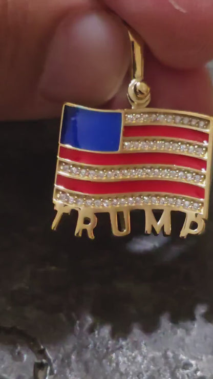 TRUMP quality jewelry flag first jewelry patriot pendant silver gold