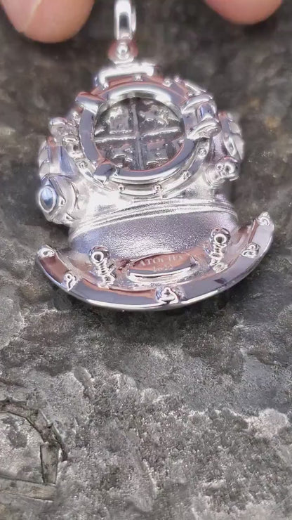 Atocha shipwreck treasure diver helmet coin pendant
