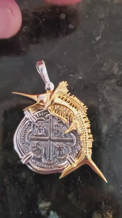 Atocha skeleton marlin pendant sunken shipwreck treasure coin