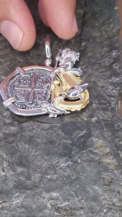 Atocha king neptune silver coin sunken shipwreck treasure dolphin shark turtle coin