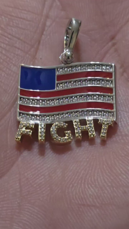 TRUMP fight quality jewelry flag first jewelry patriot pendant silver gold